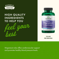 Swanson Albion Magnesium Glycinate on nightstand suggests sleep support.