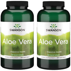 Swanson Aloe Vera 25 mg 2-pack bottle for digestive comfort and internal health