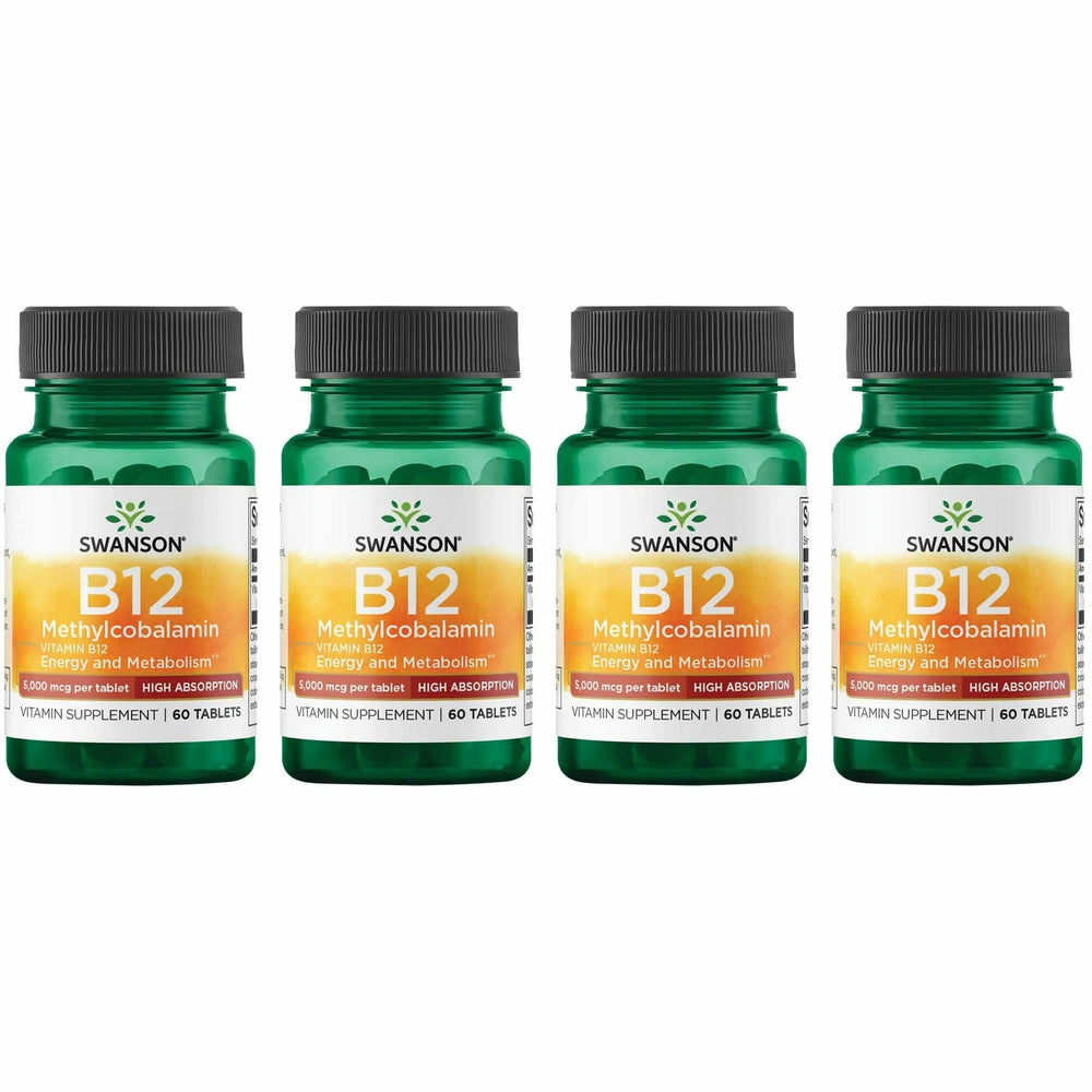 Swanson B-12 methylcobalamin bottle front showing high absorption formula