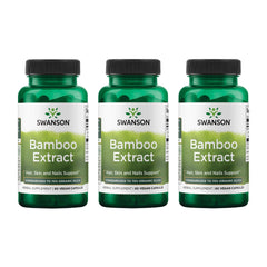Swanson Bamboo Extract capsule close-up for hair and nails.