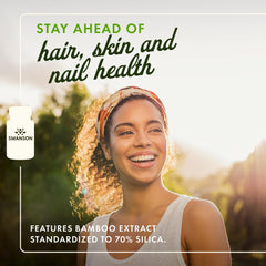 Swanson Bamboo Extract label highlights 70% silica for collagen support.