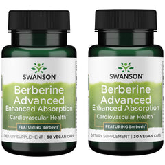 Swanson Berberine Advanced bottle shown for enhanced absorption and daily wellness
