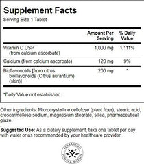 Swanson Buffered C tablets on a plain surface, gentle on the stomach.