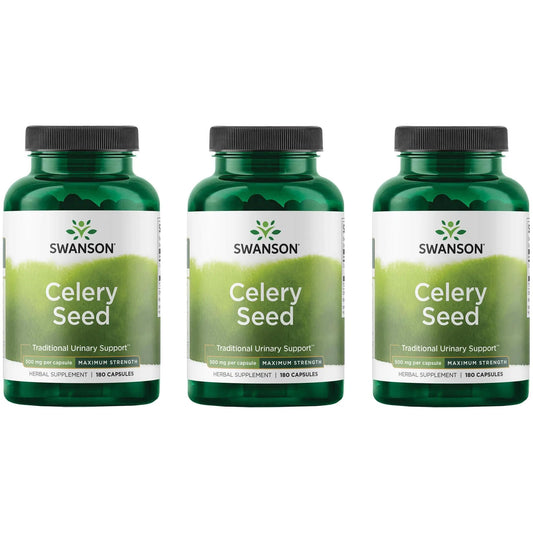 Swanson Celery Seed Maximum Strength bottle front view promotes urinary tract health