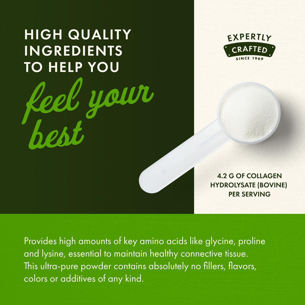 Swanson collagen hydrolysate powder in a glass showcases quick mixability in drinks.