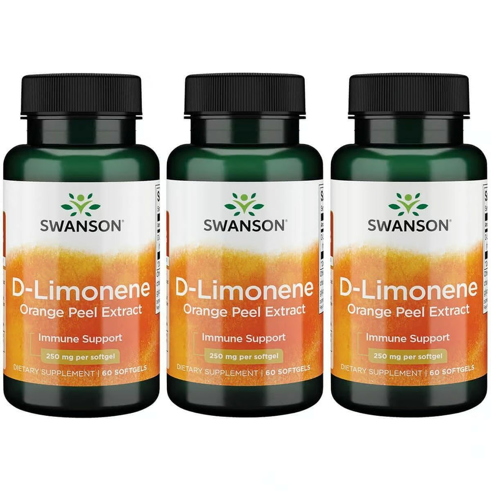 Swanson D-Limonene orange peel extract bottle for convenient daily wellness.