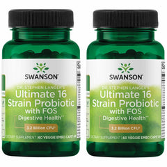 Swanson Dr Stephen Langers Ultimate 16-Strain Probiotic bottle front with vegan capsules