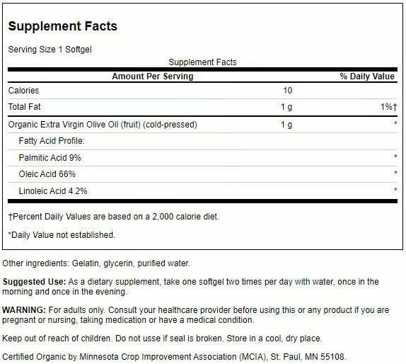 Swanson EVOO softgels capsules for convenient daily supplementation