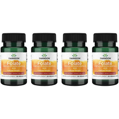 Swanson Folate 5-MTHF bottle pour highlighting bioactive folate for heart health and red blood cell support