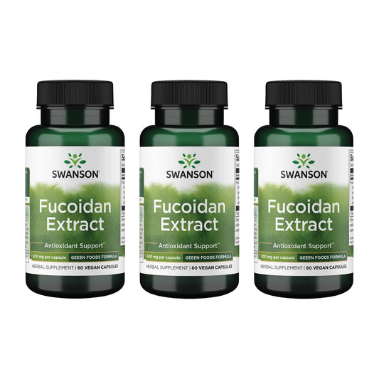 Swanson Fucoidan extract bottle front displaying 60 veggie capsules for immune support