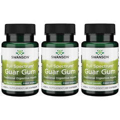 Swanson Full Spectrum Guar Gum bottle front, plant-based fiber for daily wellness.