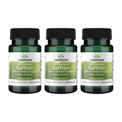 Swanson Full Spectrum Saffron bottle showing whole-ground stigmas for mood support