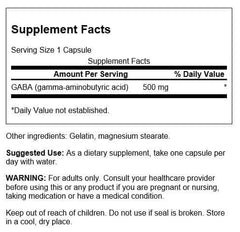 Swanson GABA capsules closeup highlights high potency 500mg for daily calm.