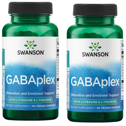 Swanson Gabaplex bottle-front view highlighting calming support for busy days