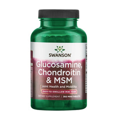 Swanson Glucosamine Chondroitin MSM bottle with clean label indicating joint health support