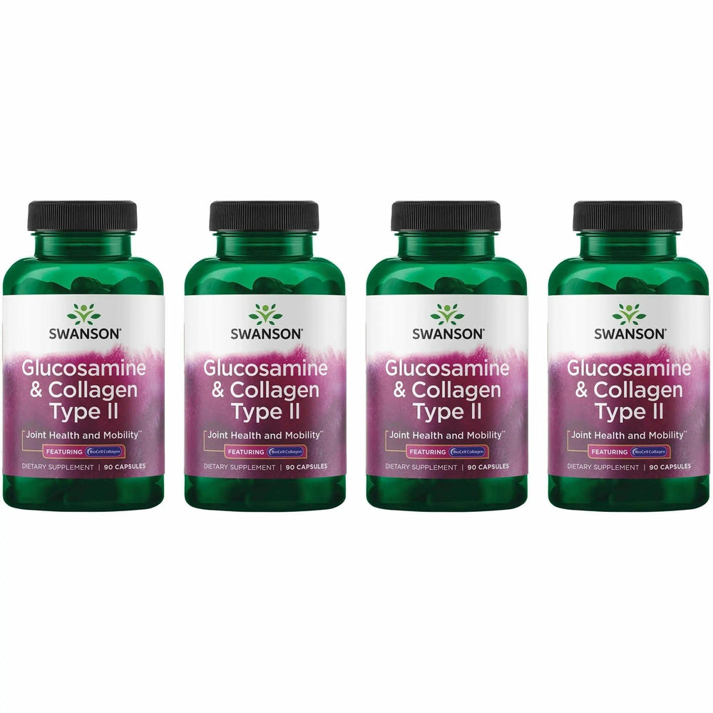 Swanson Glucosamine & Collagen Type II bottle for joint support.