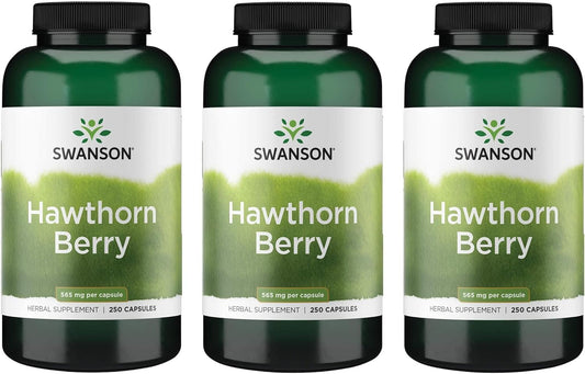 Swanson hawthorn berry supplement bottle front view suggesting support for healthy circulation
