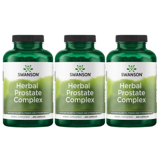Swanson Herbal Prostate Complex bottle front with capsules for daily support