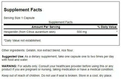 Swanson Hesperidin capsules close-up showing easy daily intake for recovery.
