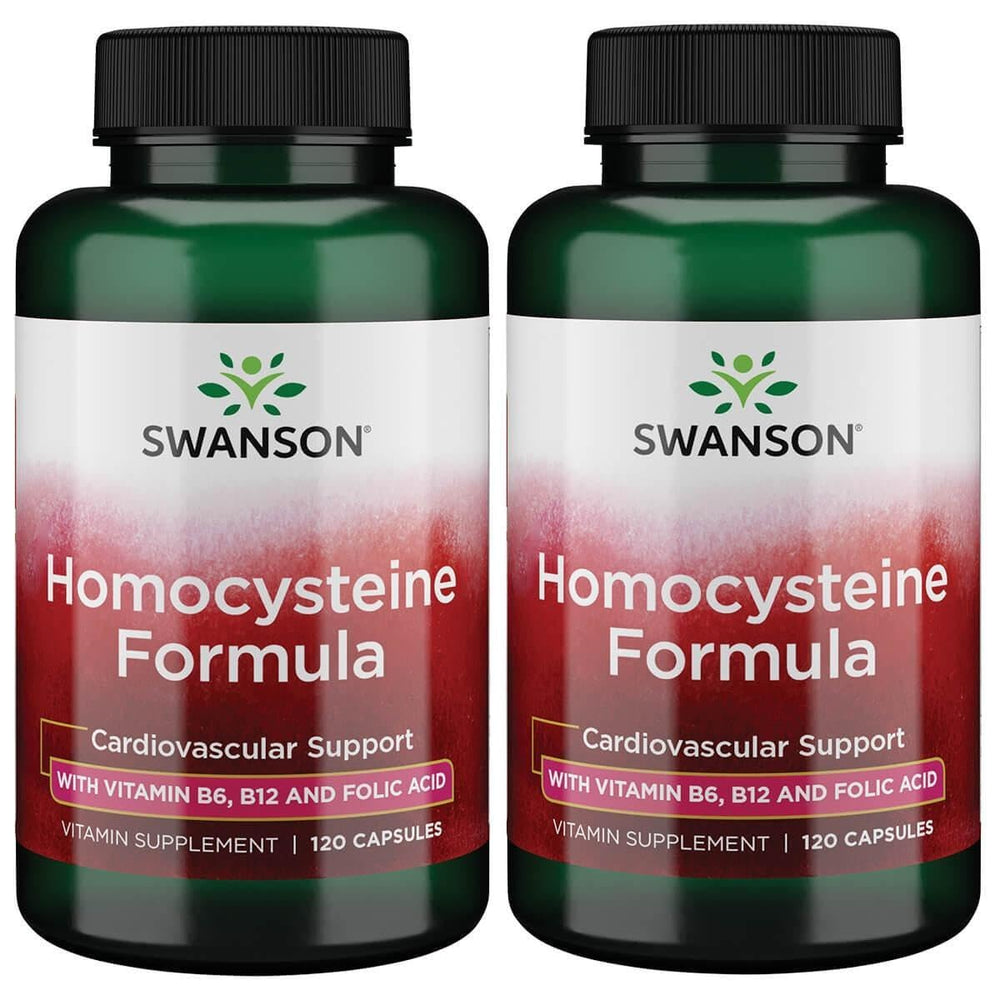 Swanson Homocysteine Formula 120 Caps bottle for daily cardiovascular support and balanced homocysteine levels.