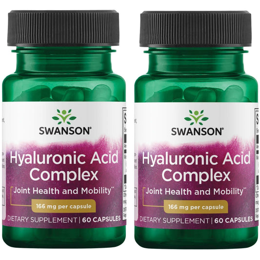 Swanson Hyaluronic Acid Complex bottle close-up highlighting joint support