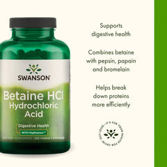 Swanson hydrochloric acid pepsin packaging 2-pack demonstrates convenient multi-pack.