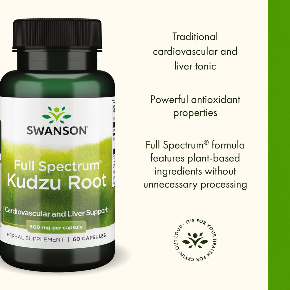 Swanson Kudzu dosage scene showing daily capsule use with water