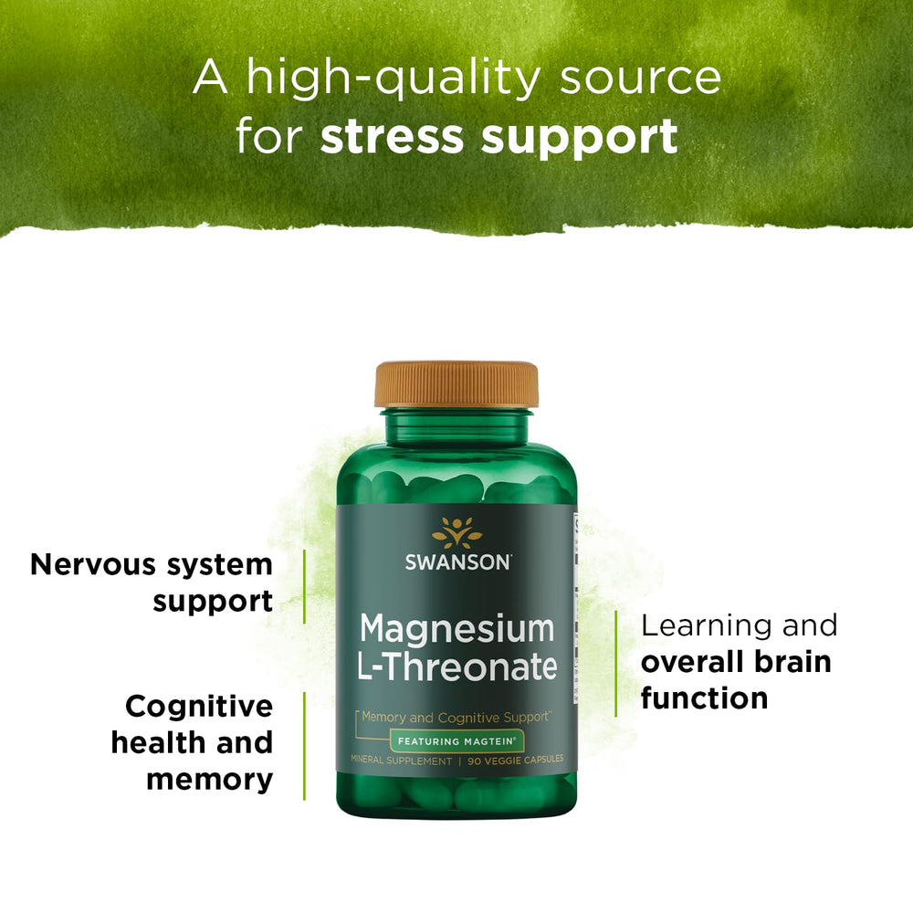 Swanson Magnesium L-Threonate dosage instructions card for afternoon and evening intake