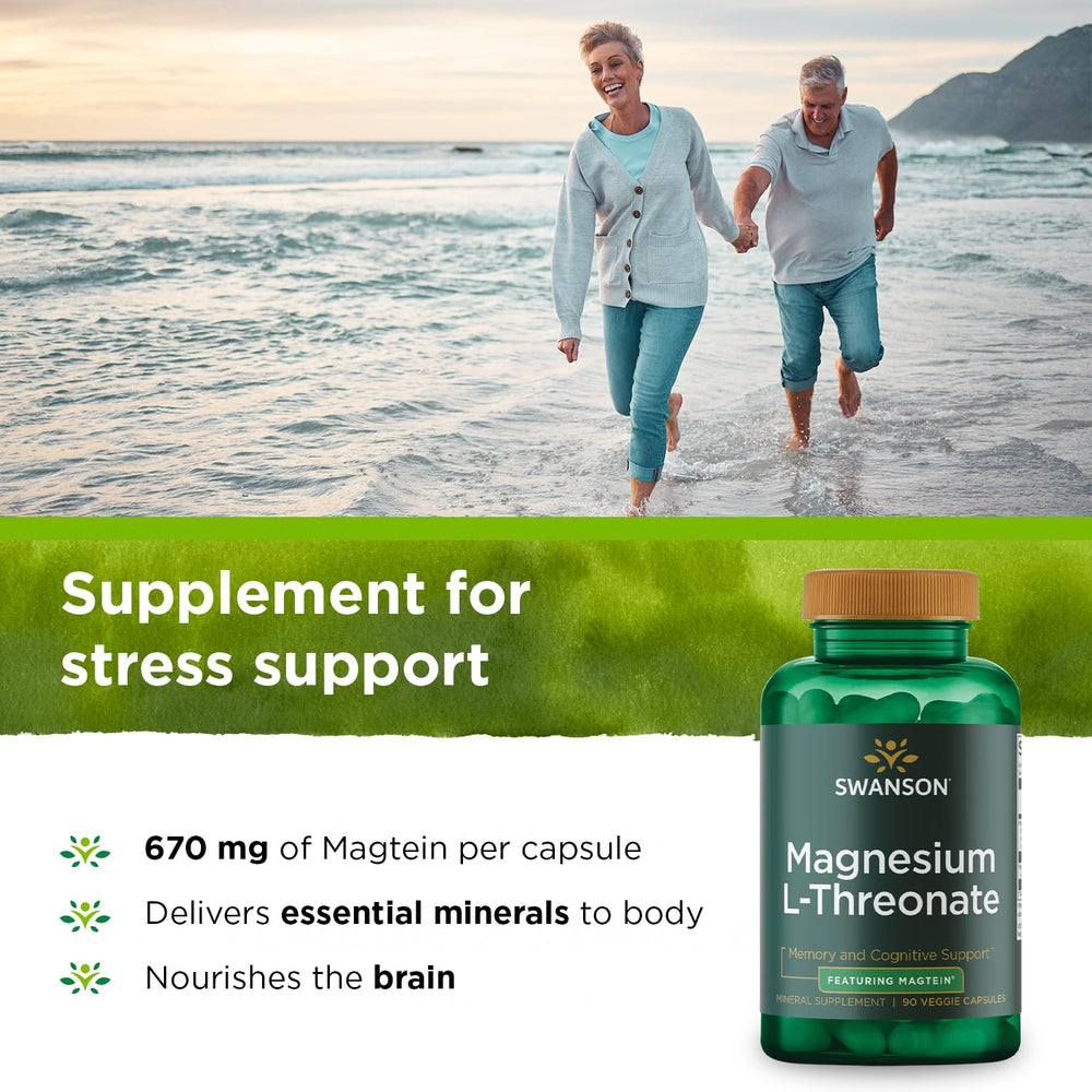 Swanson Magnesium L-Threonate label showcasing purity and product details