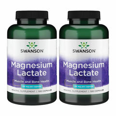 Swanson Magnesium Lactate bottle front showing packaging and clarity for daily use