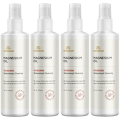 Swanson Magnesium Oil Spray Zechstein bottle for quick-absorbing skin application and cooling relief.