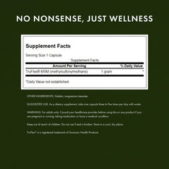 Swanson MSM capsules close-up – for daily use and potential mobility support