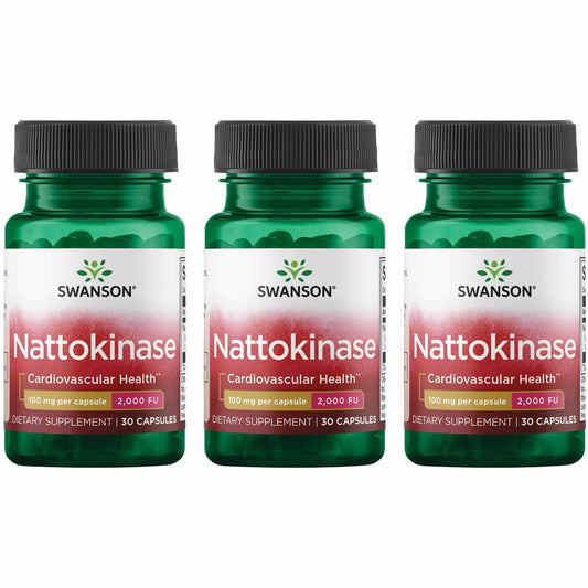 Swanson nattokinase bottle front with easy-to-use capsules for daily self-care.