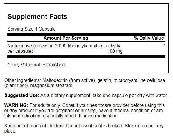 Swanson nattokinase capsules close-up highlighting convenient daily supplement.