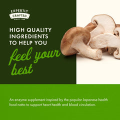 Swanson Nattozimes vegetarian symbol on label emphasizes plant-based formula