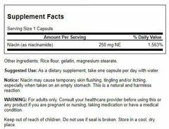 Closeup of Swanson Niacinamide capsules highlighting Vitamin B3 content for vitality.