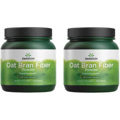 Swanson Oat Bran Fiber Powder 2-pack box supports digestive regularity with organic vegetarian fiber