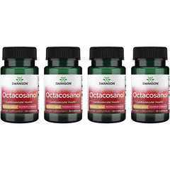 Swanson Octacosanol 20 mg bottle with capsules for daily cardiovascular wellness.