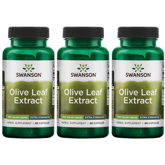 Swanson Olive Leaf Extract bottle highlighting immune health and daily wellness.