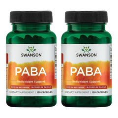 Swanson PABA capsules 120-count package for daily red blood cell support.