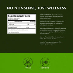 Swanson Prebiotic NutraFlora fiber content highlighted for gut balance.