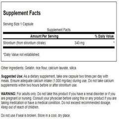 Swanson Premium Brand strontium citrate capsules for easy daily intake