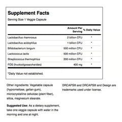 Swanson Probiotic Complex bottle-label details 4.2B CFU and FOS prebiotic