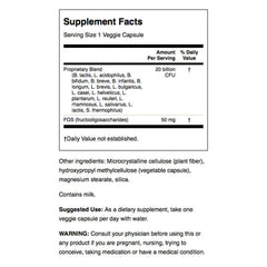 Swanson probiotic capsules side view highlighting multiple strains for digestion