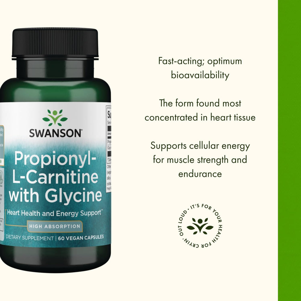 Swanson Propionyl L-Carnitine serving size section helps consistent daily intake.
