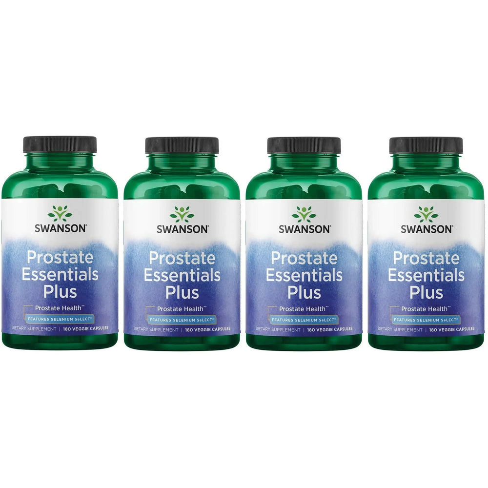 Swanson Prostate Essentials Plus bottle front shows daily prostate support potential.