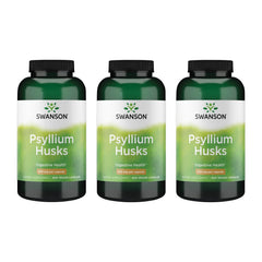 Swanson psyllium husk 610 mg bottle front view, supports daily fiber intake
