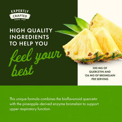 Swanson quercetin bromelain ingredients panel lists key components.