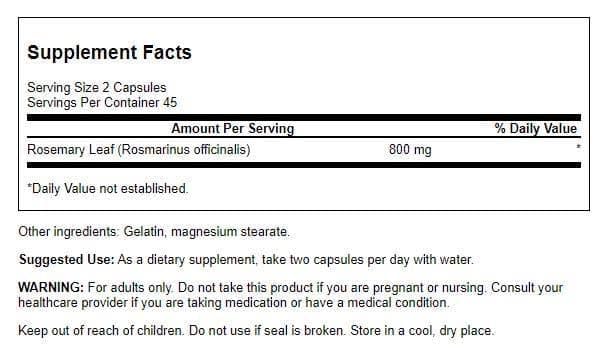 Swanson rosemary capsules close-up for daily wellness use
