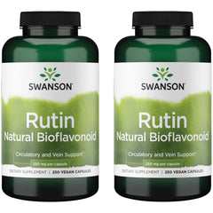 Swanson Rutin bottle front view highlights capsule format for easy daily dosing.